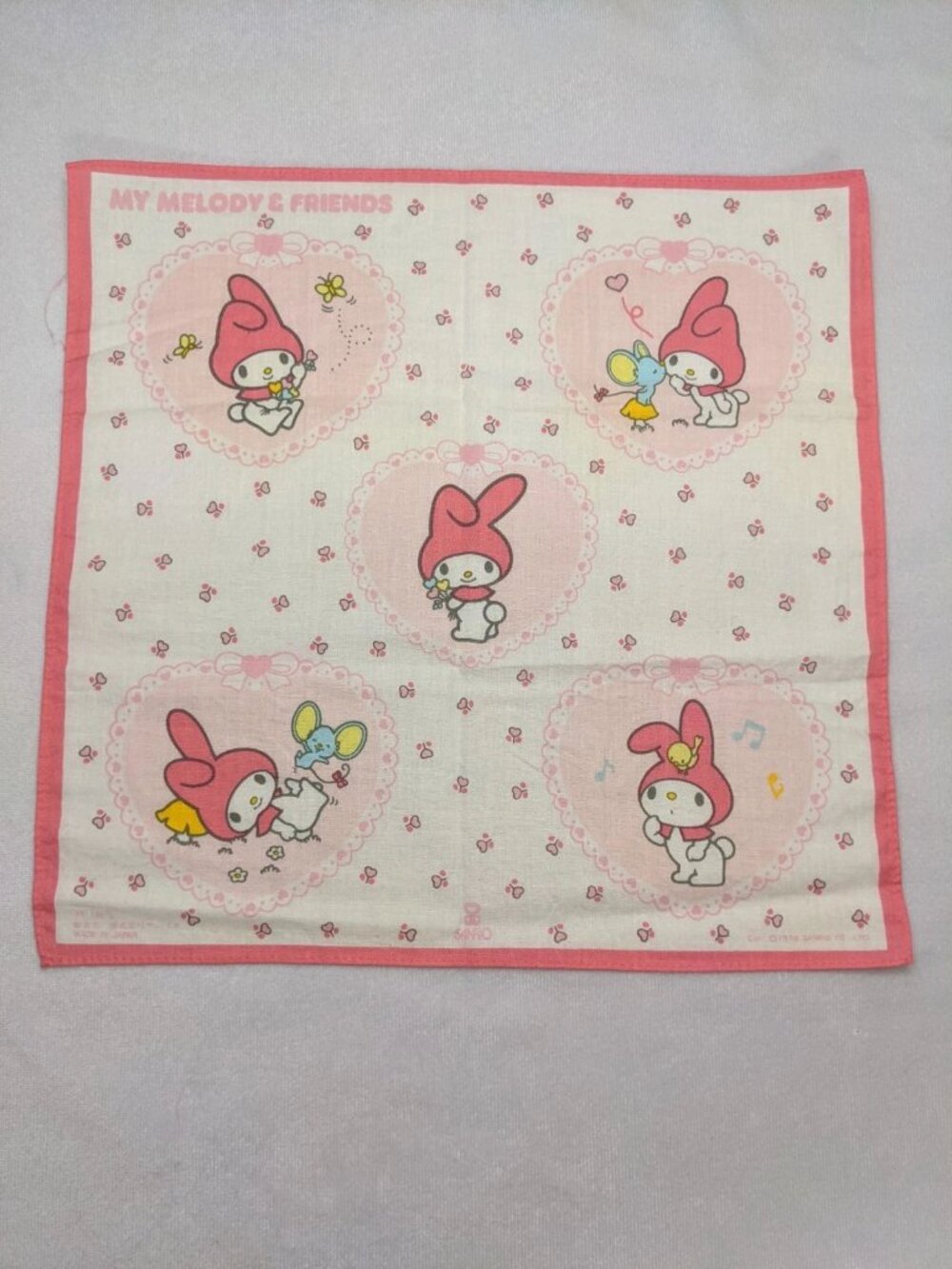 Vintage 1976 My Melody And Friends Made In Japan Handkerchief